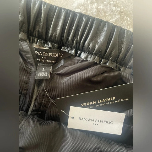 Banana Republic Vegan Leather Tapered Pant - Picture 2 of 10